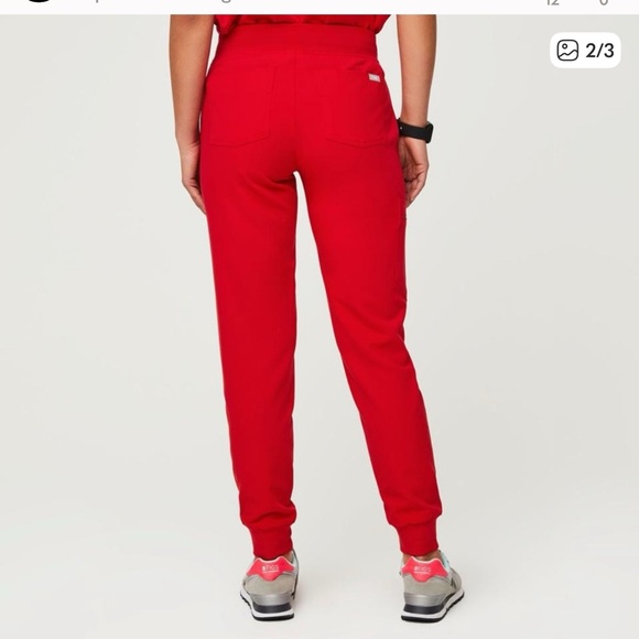 Figs Neon Red Zamora Jogger - Picture 6 of 7